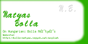 matyas bolla business card